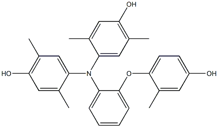 N,N-Bis(4-hydroxy-2,5-dimethylphenyl)-2-(4-hydroxy-2-methylphenoxy)benzenamine Struktur