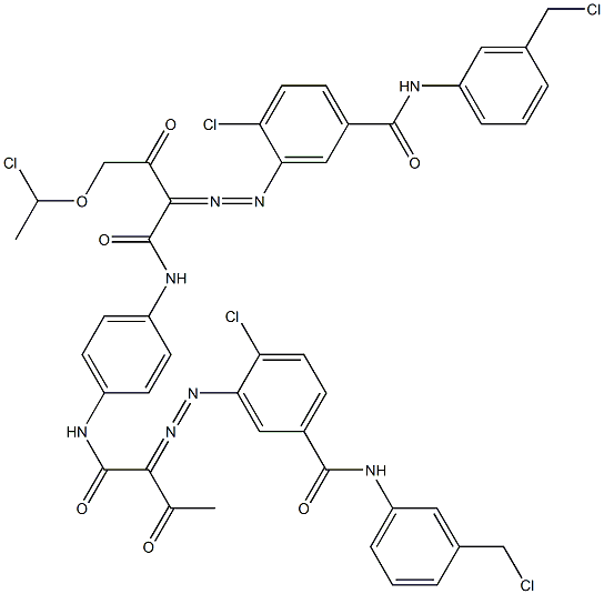 3,3'-[2-[(1-Chloroethyl)oxy]-1,4-phenylenebis[iminocarbonyl(acetylmethylene)azo]]bis[N-[3-(chloromethyl)phenyl]-4-chlorobenzamide] Struktur