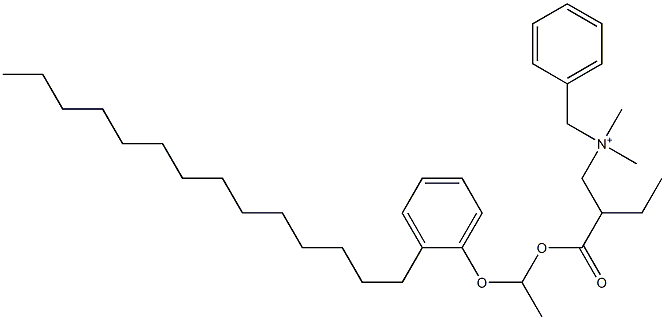 N,N-Dimethyl-N-benzyl-N-[2-[[1-(2-tetradecylphenyloxy)ethyl]oxycarbonyl]butyl]aminium Struktur