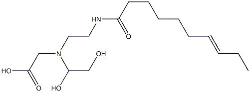 N-(1,2-Dihydroxyethyl)-N-[2-(7-decenoylamino)ethyl]aminoacetic acid Struktur