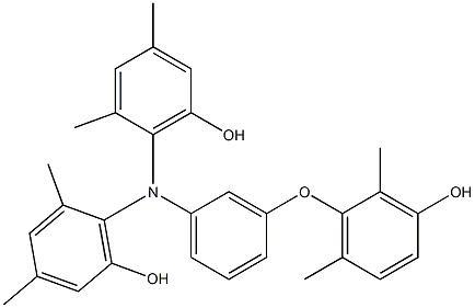 N,N-Bis(6-hydroxy-2,4-dimethylphenyl)-3-(3-hydroxy-2,6-dimethylphenoxy)benzenamine Struktur