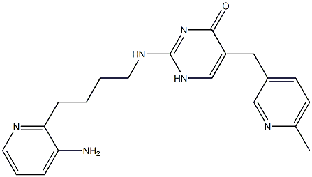 2-[[4-(3-Amino-2-pyridinyl)butyl]amino]-5-[(6-methyl-3-pyridinyl)methyl]pyrimidin-4(1H)-one Struktur