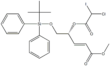 (2E,4R)-4-(Chloroiodoacetyloxy)-5-(tert-butyldiphenylsilyloxy)-2-pentenoic acid methyl ester Struktur