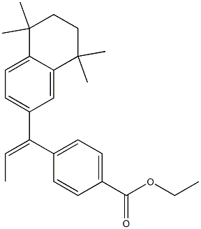 4-[(E)-1-[(5,6,7,8-Tetrahydro-5,5,8,8-tetramethylnaphthalen)-2-yl]-1-propenyl]benzoic acid ethyl ester Struktur