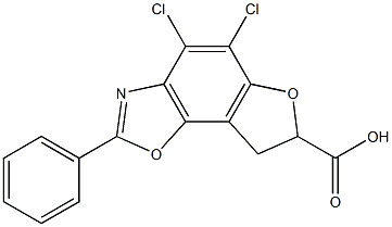 4,5-Dichloro-7,8-dihydro-2-phenyl-1,6-dioxa-3-aza-as-indacene-7-carboxylic acid Struktur