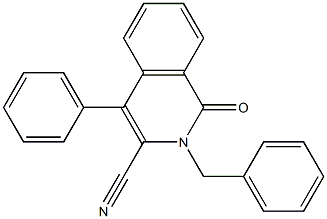 2-Benzyl-4-(phenyl)-3-cyanoisoquinolin-1(2H)-one Struktur