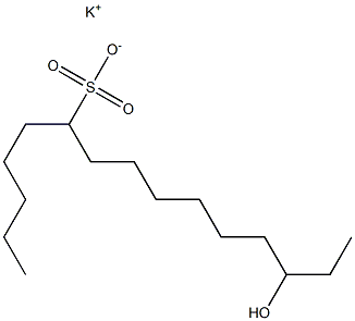 13-Hydroxypentadecane-6-sulfonic acid potassium salt Struktur