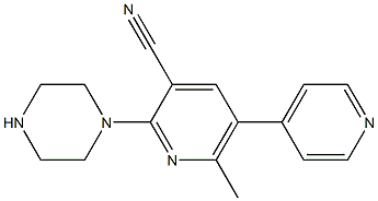 2-(Piperazin-1-yl)-5-(4-pyridinyl)-6-methylpyridine-3-carbonitrile Struktur