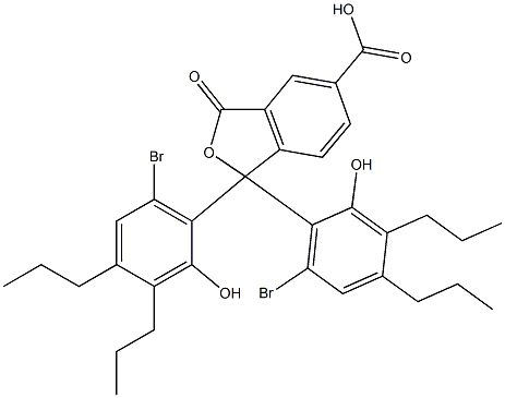 1,1-Bis(6-bromo-2-hydroxy-3,4-dipropylphenyl)-1,3-dihydro-3-oxoisobenzofuran-5-carboxylic acid Struktur