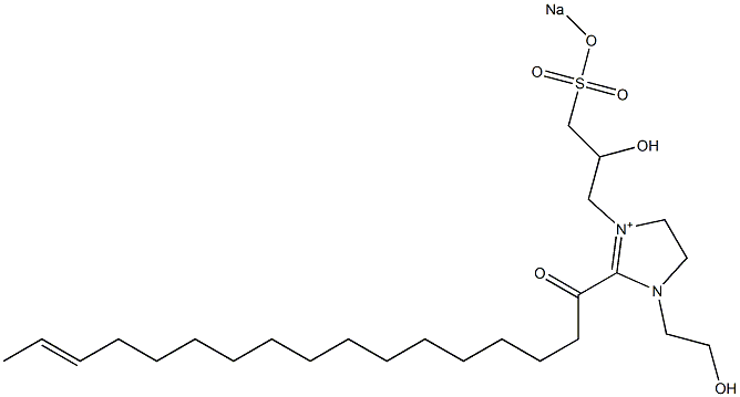 1-(2-Hydroxyethyl)-3-[2-hydroxy-3-(sodiooxysulfonyl)propyl]-2-(15-heptadecenoyl)-2-imidazoline-3-ium Struktur