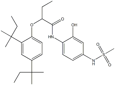 2-[2-(2,4-Di-tert-pentylphenoxy)butyrylamino]-5-(methylsulfonylamino)phenol Struktur