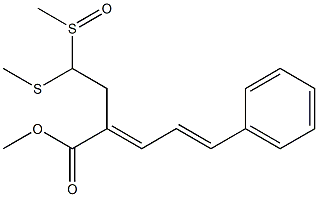 2-[2-Methylsulfinyl-2-(methylthio)ethyl]-5-phenyl-2,4-pentadienoic acid methyl ester Struktur