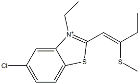 5-Chloro-3-ethyl-2-[2-(methylthio)-1-butenyl]benzothiazolium Struktur