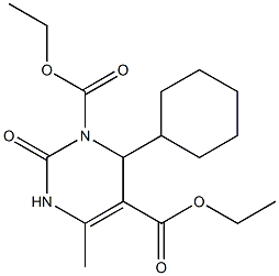 1,2,3,4-Tetrahydro-6-methyl-2-oxo-4-cyclohexylpyrimidine-3,5-dicarboxylic acid diethyl ester Struktur