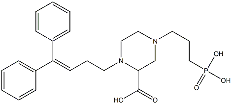 3-[3-Carboxy-4-(4,4-diphenyl-3-butenyl)-1-piperazinyl]propylphosphonic acid Struktur