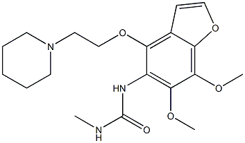 1-[6,7-Dimethoxy-4-(2-piperidinoethoxy)benzofuran-5-yl]-3-methylurea Struktur