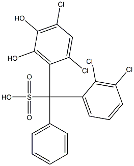 (2,3-Dichlorophenyl)(2,4-dichloro-5,6-dihydroxyphenyl)phenylmethanesulfonic acid Struktur