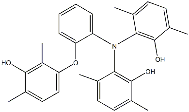 N,N-Bis(6-hydroxy-2,5-dimethylphenyl)-2-(3-hydroxy-2,4-dimethylphenoxy)benzenamine Struktur