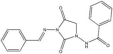 N-(3-(Benzylideneamino)-2,4-dioxoimidazolidin-1-yl)benzamide Struktur