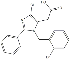 4-Chloro-1-(2-bromobenzyl)-2-(phenyl)-1H-imidazole-5-acetic acid Struktur