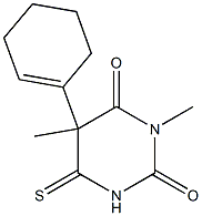 3,4-Dihydro-4-thioxo-5-(1-cyclohexenyl)-1,5-dimethylpyrimidine-2,6(1H,5H)-dione Struktur