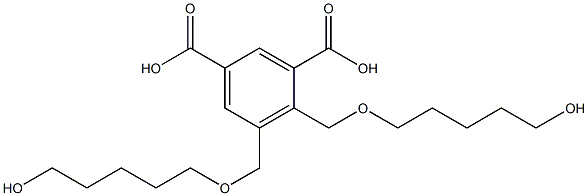 4,5-Bis(7-hydroxy-2-oxaheptan-1-yl)isophthalic acid Struktur