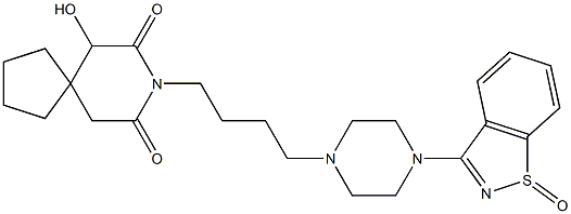 3-[4-[4-(6-Hydroxy-7,9-dioxo-8-azaspiro[4.5]decan-8-yl)butyl]-1-piperazinyl]-1,2-benzisothiazole 1-oxide Struktur