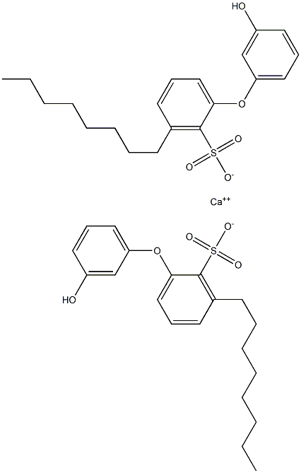 Bis(3'-hydroxy-3-octyl[oxybisbenzene]-2-sulfonic acid)calcium salt Struktur