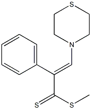 3-(Thiomorpholin-4-yl)-2-phenylpropenedithioic acid methyl ester Struktur