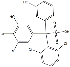 (2,6-Dichlorophenyl)(3,4-dichloro-5-hydroxyphenyl)(3-hydroxyphenyl)methanesulfonic acid Struktur