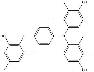 N,N-Bis(4-hydroxy-2,3-dimethylphenyl)-4-(6-hydroxy-2,4-dimethylphenoxy)benzenamine Struktur