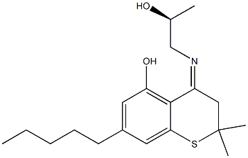 3,4-Dihydro-5-hydroxy-4-[[(S)-2-hydroxypropyl]imino]-2,2-dimethyl-7-pentyl-2H-1-benzothiopyran Struktur