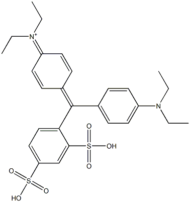 N-[4-[[4-(Diethylamino)phenyl](2,4-disulfophenyl)methylene]-2,5-cyclohexadien-1-ylidene]-N-ethylethanaminium Struktur