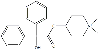 4-[(Hydroxydiphenylacetyl)oxy]-1,1-dimethylpiperidinium Struktur