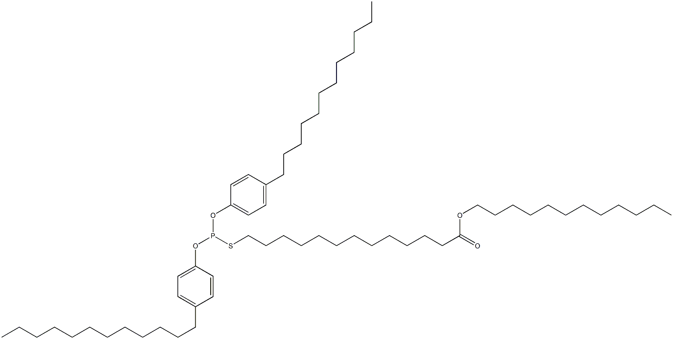 Thiophosphorous acid O,O-bis(4-dodecylphenyl)S-(13-dodecyloxy-13-oxotridecyl) ester Struktur