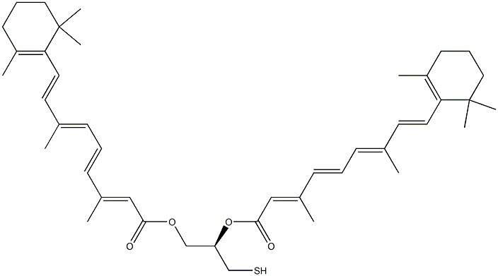 (2R)-2,3-Bis[[9-(2,6,6-trimethyl-1-cyclohexenyl)-3,7-dimethyl-1-oxo-2,4,6,8-nonatetren-1-yl]oxy]-1-propanethiol Struktur