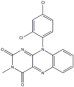 3-Methyl-10-(2,4-dichlorophenyl)pyrimido[4,5-b]quinoxaline-2,4(3H,10H)-dione Struktur