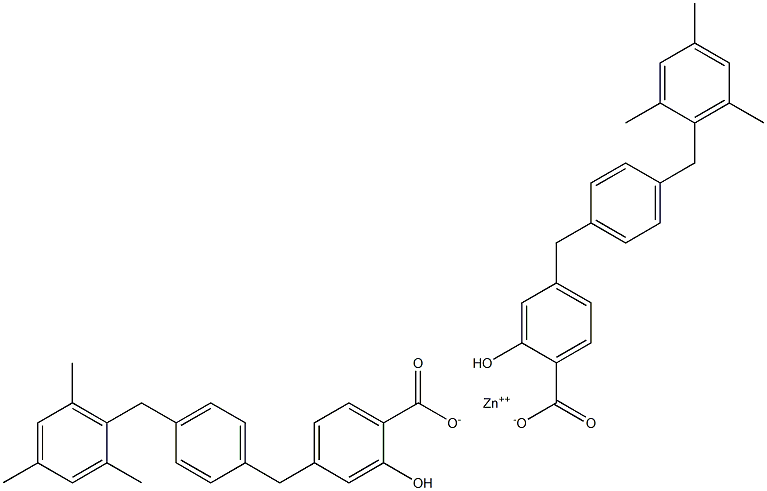 Bis[4-[4-(mesitylmethyl)benzyl]salicylic acid]zinc salt Struktur