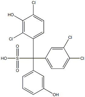 (3,4-Dichlorophenyl)(2,4-dichloro-3-hydroxyphenyl)(3-hydroxyphenyl)methanesulfonic acid Struktur