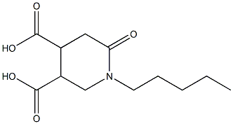 1-Pentyl-6-oxo-3,4-piperidinedicarboxylic acid Struktur