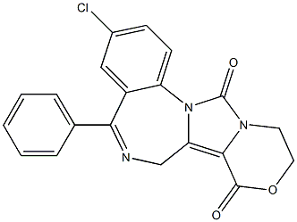 3-Chloro-10,11-dihydro-5-phenyl-12H-6,11a,12a-triaza-9-oxadibenz[a,e]azulene-8,12(7H)-dione Struktur