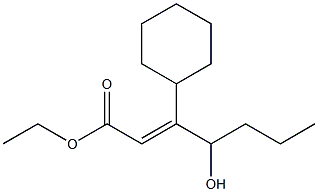 (E)-3-(1-Hydroxybutyl)-3-cyclohexylpropenoic acid ethyl ester Struktur