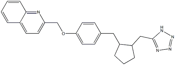 2-[4-[2-(1H-Tetrazol-5-ylmethyl)cyclopentylmethyl]phenoxymethyl]quinoline Struktur