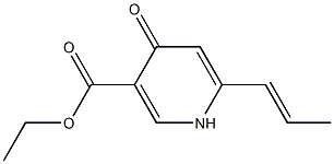 6-[(E)-1-Propenyl]-4-oxo-1,4-dihydropyridine-3-carboxylic acid ethyl ester Struktur