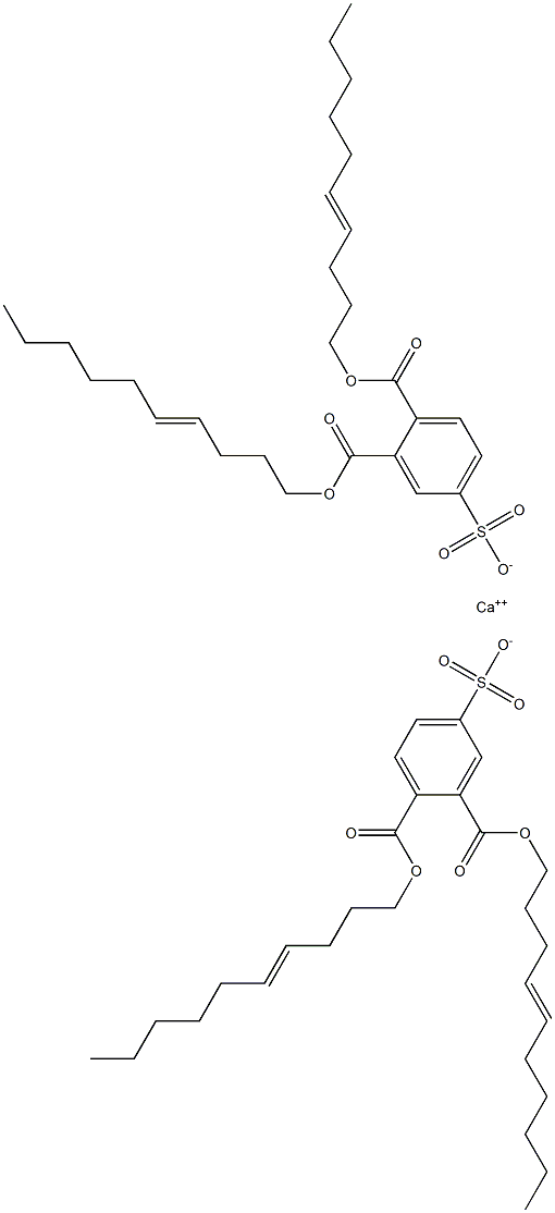 Bis[3,4-di(4-decenyloxycarbonyl)benzenesulfonic acid]calcium salt Struktur