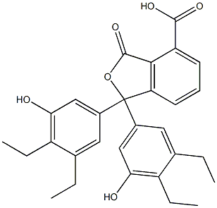 1,1-Bis(3,4-diethyl-5-hydroxyphenyl)-1,3-dihydro-3-oxoisobenzofuran-4-carboxylic acid Struktur