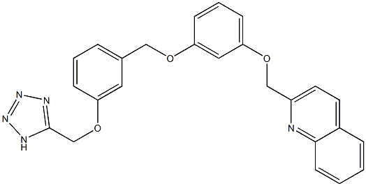 2-[3-[3-(1H-Tetrazol-5-ylmethoxy)benzyloxy]phenoxymethyl]quinoline Struktur