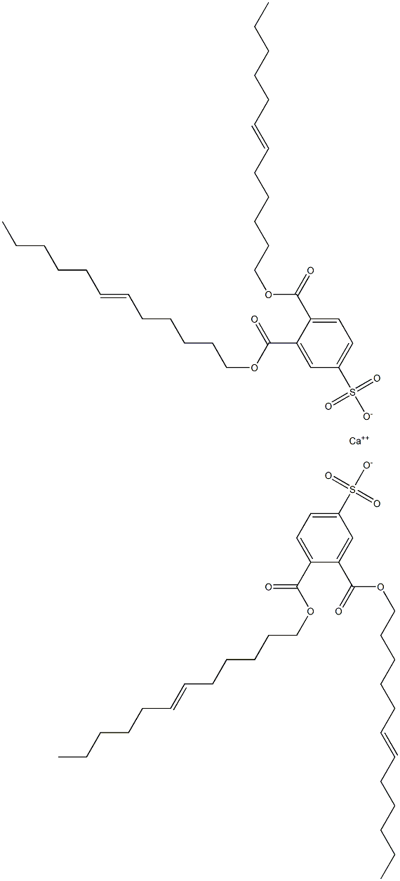 Bis[3,4-di(6-dodecenyloxycarbonyl)benzenesulfonic acid]calcium salt Struktur