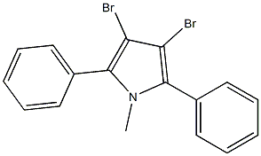 3,4-Dibromo-1-methyl-2,5-diphenyl-1H-pyrrole Struktur