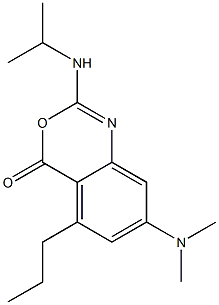 2-Isopropylamino-5-propyl-7-(dimethylamino)-4H-3,1-benzoxazin-4-one Struktur